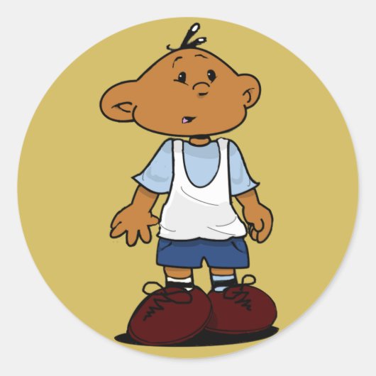 Korte slaapkamer ronde sticker (Voorkant)