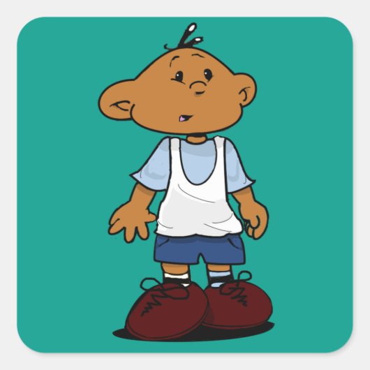 Korte slaapkamer vierkante sticker (Voorkant)