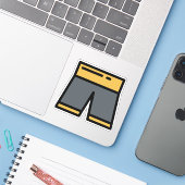 korte sticker (Laptop met iPhone)