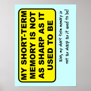 Korte Termijn Geheugen Grappige Print Poster