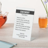 Korte termijn huur checkout instructies Vakantie Reclamebord Met Voetstuk (Insitu)