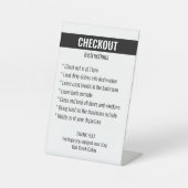 Korte termijn huur checkout instructies Vakantie Reclamebord Met Voetstuk (Voorkant)