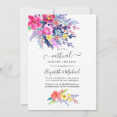 Korte Waterverf Floral Online Virtual Wedding Kaart (Voorkant)