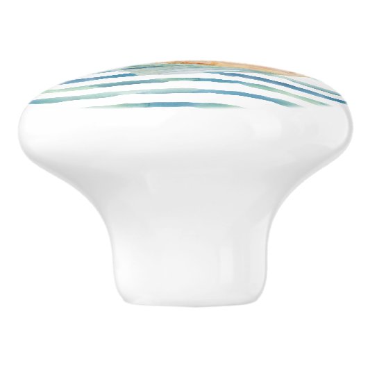 KORTE WATERVERF TROPISCHE VIS, ACHTERVACATIE KERAMISCHE KNOP (Zijkant)