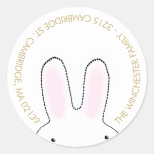 Kortere paasbundel, wit goudadres ronde sticker