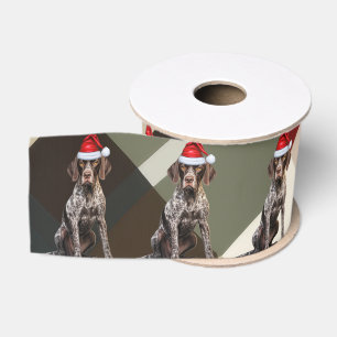 Korthaar Pointer Kerstmis Plaid Schattig Hond Kers Grosgrain Lint