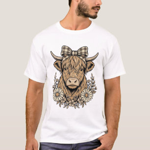 Korthals Koe Bloemboog Vintage Graveermotief_1 T-shirt