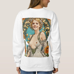 Kortharige Blonde V1n2 Mucha Style Art Trui