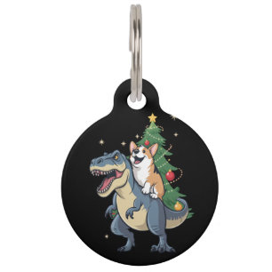 Kortharige Kerst Dinosaurus Boom Rex Vakantie Kers Huisdierpenning