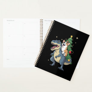 Kortharige Kerst Dinosaurus Boom Rex Vakantie Kers Planner