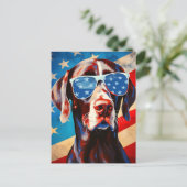 Kortharige Pointer 4th van juli Onafhankelijkheids Briefkaart (Staand voorkant)