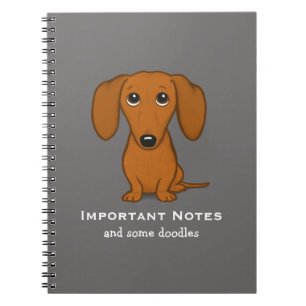 Kortharige teckel Schattigee Doxie Cartoon Dog Notitieboek
