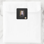 kortheid vierkante sticker (Tas)