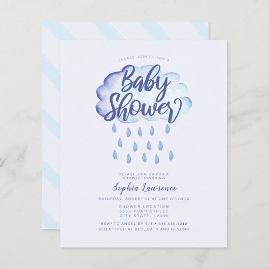 Korting - Baby shower voor cloud en regendruppels (Voorkant / Achterkant)