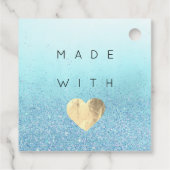 Korting Code Logo Gold Heart Kraft - Blauw Bedankjes Labels (Achterkant)