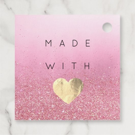 Korting Code Logo Gold Heart Kraft Dank Roos Bedankjes Labels (Achterkant)