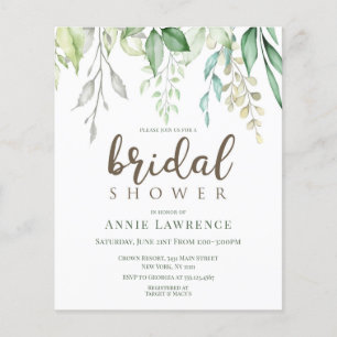 Korting Groene Floral Bridal Shower Invitations