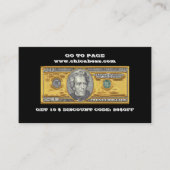 Korting invoegen Kaart 20$ Online QR-codes 100 Visitekaartje (Voorkant)