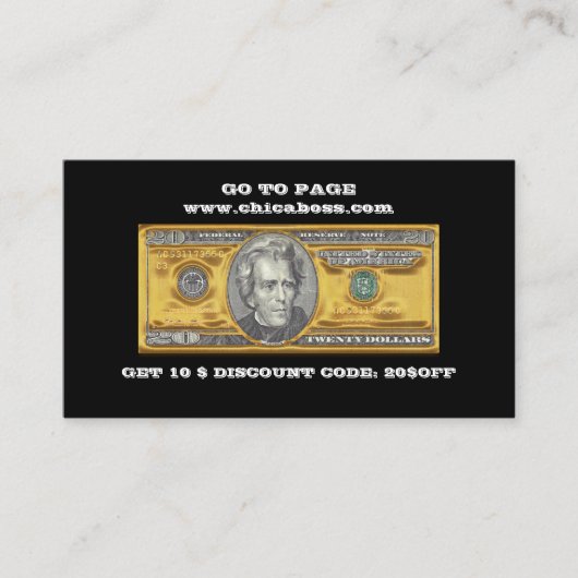 Korting invoegen Kaart 20$ Online QR-codes 100 Visitekaartje (Voorkant)