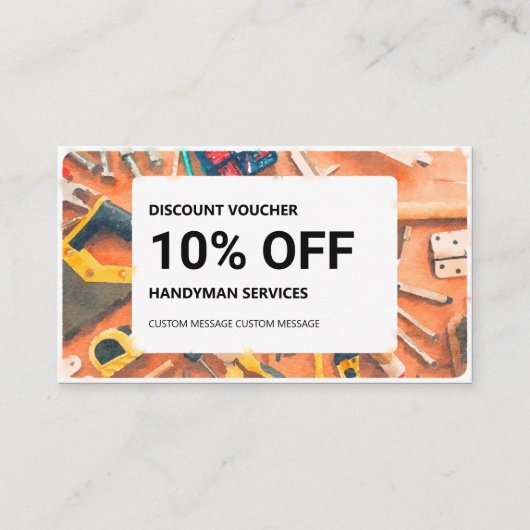 Korting kaartje: Handymandiensten Visitekaartje (Voorkant)