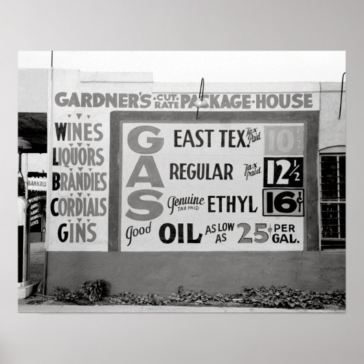 Korting Liquor & Gasoline, 1939. foto Poster (Voorkant)