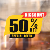 Korting op 50 procent van speciale aanbieding raamsticker (Vel 2)