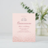 Korting op Roos Gold Glitter Quinceanera (Staand voorkant)