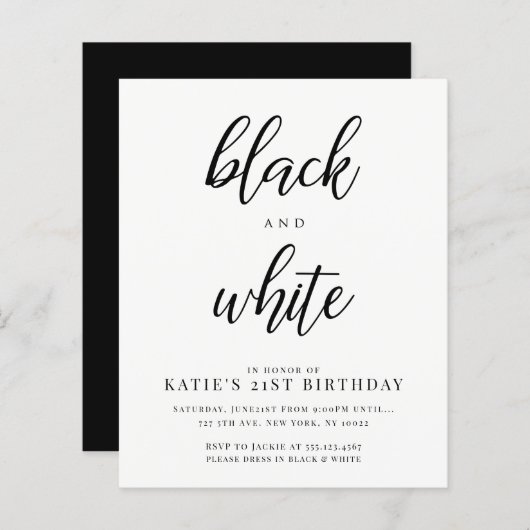 Korting op uitvindingen van Elegant Black en White (Voorkant / Achterkant)