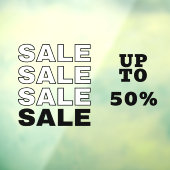 Korting winkelruitenaanplakbiljet raamsticker (Vel 3)