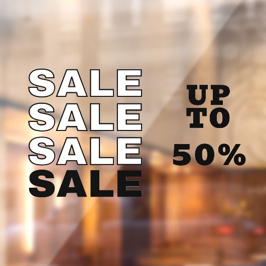 Korting winkelruitenaanplakker raamsticker (Vel 2)