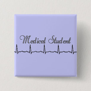Kortingen voor QRS-ontwerp voor medische studenten Vierkante Button 5,1 Cm