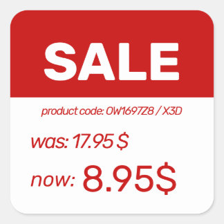 Kortingprijs ticker label