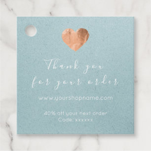 Kortingscode Logo Heart Blue Kraft Bedankt Bedankjes Labels