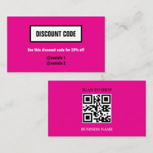 Kortingscode met QR-code, Visitekaartje