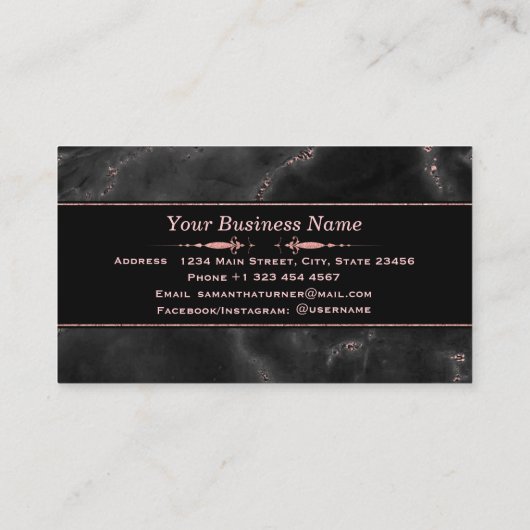 Kortingscoupon Rose Goud Marmer Schoonheidssalon Kortingskaartje (Achterkant)