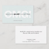 Kortingskorting op klantenkrediet kortingskaartje (Voorkant / Achterkant)