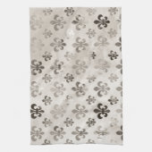 Kortstondig, grijs vleur de lis pattern theedoek (Verticaal)