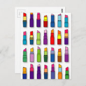 Kortstondig, korrelig lipstickpatroon briefkaart (Voorkant / Achterkant)