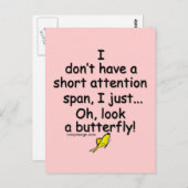 Kortstondige andwerpvlinder (roze) briefkaart (Voorkant / Achterkant)