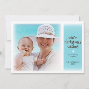 Kortstondige blauwe fotokaart met kerst feestdagenkaart