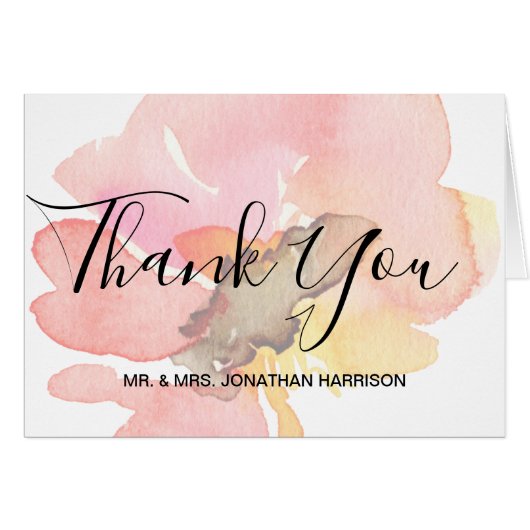 Kortstondige Waterverf Koraal Dank je wel (Voorkant Horizontaal)