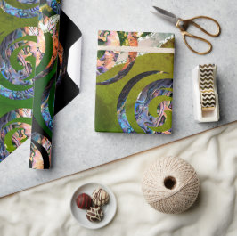 KORU DUBBELE wervelkolom. Paua Shell Art Cadeaupapier