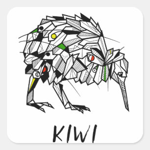 Koru Kiwi Vierkante Sticker