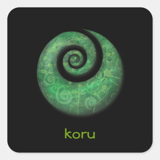 koru vierkante sticker (Voorkant)