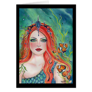 Korynna mermaid met clownfish door Renee Lavoie