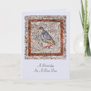 Kos Bird Mosaic Christmas Wenskaart Feestdagen Kaart