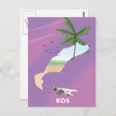 Kos Grèce carte illustrée. (Devant / Derrière)