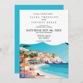Kos Greece Wedding Invitation Retro (Devant / Derrière)