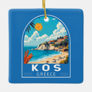 Kos Griekenland Travel Art Vintage Keramisch Ornament