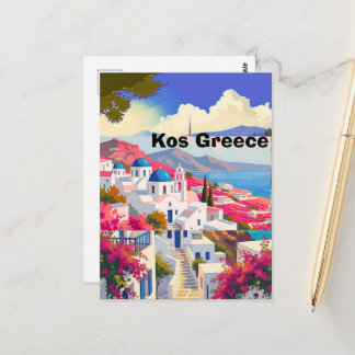 Kos Travel Postcard Art, Kos Greece Travel Art Kos Briefkaart